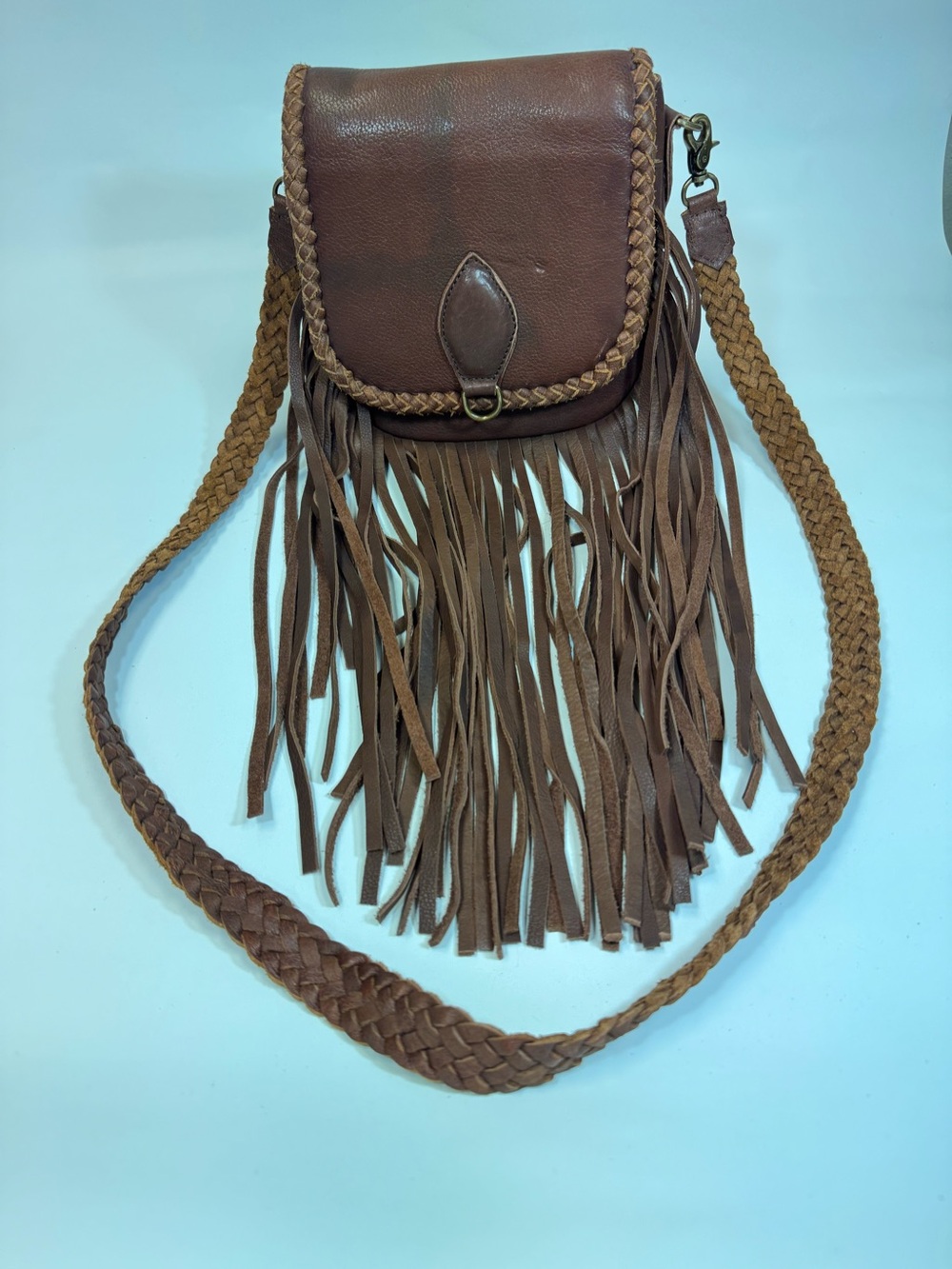 American Darling Brown Fringed Crossbody Bag
